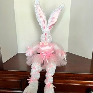 CHRISHA “Ballerina Bunny”‎ Playful Plush (Pink & White) Easter SO VERY CUTE!!!!